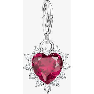 THOMAS SABO As We Love Silver Ruby Cubic Zirconia Heart Dropper Charm 2204-013-10