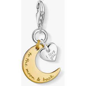 THOMAS SABO Silver Gold Plated Moon Heart Charm 1443-413-39