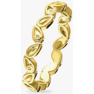 THOMAS SABO Gold Plated Diamond Leaves Ring D_TR0024-924-39-56