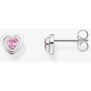 THOMAS SABO Silver Pink Cubic Zirconia Heart Stud Earrings H2271-643-9