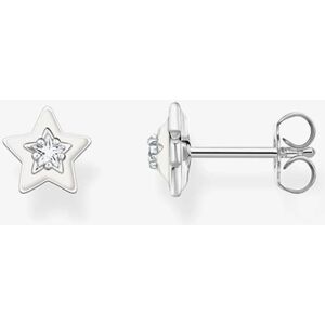 THOMAS SABO Silver Star White Cold Enamel Stud Earrings H2273-041-14
