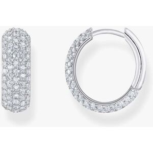 THOMAS SABO Sterling Silver 16mm Zirconia Hoop Earrings CR731-051-14
