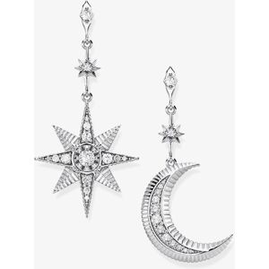 THOMAS SABO Sterling Silver Cubic Zirconia Royalty Star And Moon Dropper Earrings H2026-643-14
