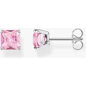 THOMAS SABO Silver & Pink Princess Cut Cubic Zirconia Stud Earrings H2174-051-9