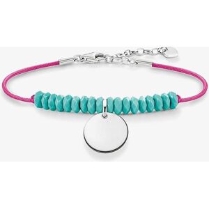 THOMAS SABO Ladies Love Bridge Simulated Turquoise Disc Bracelet LBA0082-905-17-L19.5