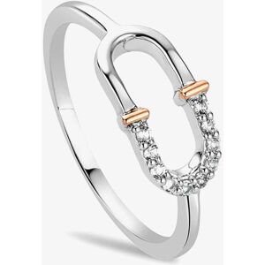 Clogau Silver & 9ct Rose Gold Connection Interlocking Arches Ring 3SCRL0741-M