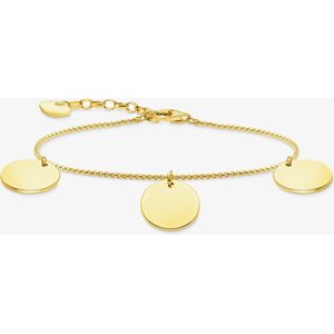 THOMAS SABO Gold Plated Plain Three Discs Charm Bracelet A1961-413-39-L19V