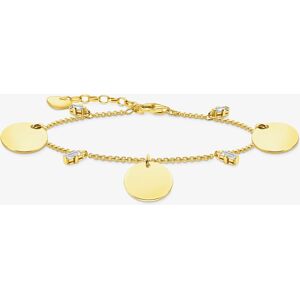 THOMAS SABO Gold Plated Three Discs Cubic Zirconia Charm Bracelet A1962-414-39-L19V
