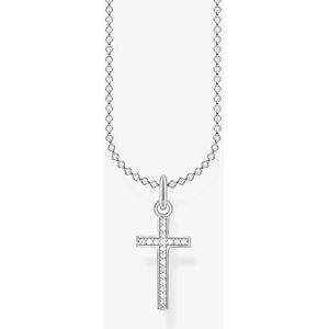 THOMAS SABO Silver Cubic Zirconia Cross Necklace KE2043-051-14-L45V