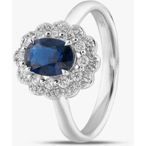 Gold Impression 18ct White Gold Oval Cut Sapphire & Brilliant Cut Diamond Double Halo Ring R65158W-SAP M Gold Impression 18ct White Gold Oval Cut Sapphire & Brilliant Cut Diamond Double Halo Ring R65158W-SAP M