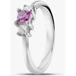 Gold Impression 18ct White Gold Princess Cut Pink Sapphire & Diamond Three Stone Ring 18DR182PSW L Gold Impression 18ct White Gold Princess Cut Pink Sapphire & Diamond Three Stone Ring 18DR182PSW L