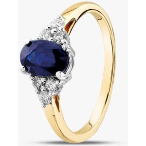 Gold Impression 18ct Yellow Gold Oval Cut Sapphire & Brilliant Cut Diamond Shoulder Set Solitaire Ring R6275Y-SAP M Gold Impression 18ct Yellow Gold Oval Cut Sapphire & Brilliant Cut Diamond Shoulder Set Solitaire Ring R6275Y-SAP M
