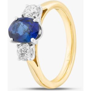 Gold Impression 18ct Yellow Gold 1.51ct Oval Cut Sapphire & 0.51ct Brilliant Cut Diamond Shoulder Set Solitaire Ring 22207J Gold Impression 18ct Yellow Gold 1.51ct Oval Cut Sapphire & 0.51ct Brilliant Cut Diamond Shoulder Set Solitaire Ring 22207J