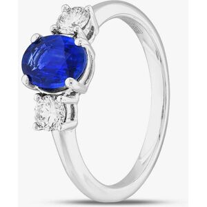 Gold Impression Certified 18ct White Gold 1.27ct Oval Cut Sapphire & 0.40ct Brilliant Cut Diamond Ring DSR9034-18W-G/VS P Gold Impression Certified 18ct White Gold 1.27ct Oval Cut Sapphire & 0.40ct Brilliant Cut Diamond Ring DSR9034-18W-G/VS P