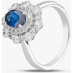 Gold Impression 18ct White Gold 0.91ct Oval Cut Sapphire & 0.82ct Brilliant Cut Diamond Double Halo Ring 1518173 18KW M Gold Impression 18ct White Gold 0.91ct Oval Cut Sapphire & 0.82ct Brilliant Cut Diamond Double Halo Ring 1518173 18KW M