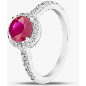 Gold Impression 18ct White Gold Brilliant Cut Ruby & Diamond Shoulder Set Halo Ring R39073GW18RB Gold Impression 18ct White Gold Brilliant Cut Ruby & Diamond Shoulder Set Halo Ring R39073GW18RB