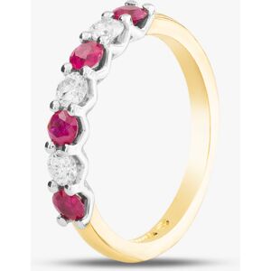 Gold Impression 18ct Yellow Gold 0.45ct Brilliant Cut Ruby & 0.27ct Diamond Half Eternity Ring 320701J L Gold Impression 18ct Yellow Gold 0.45ct Brilliant Cut Ruby & 0.27ct Diamond Half Eternity Ring 320701J L