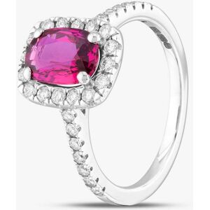 Gold Impression 18ct White Gold 1.53ct Oval Cut Ruby & 0.50ct Brilliant Cut Diamond Halo Shoulder Set Ring DRR9002-18W-G/VS N Gold Impression 18ct White Gold 1.53ct Oval Cut Ruby & 0.50ct Brilliant Cut Diamond Halo Shoulder Set Ring DRR9002-18W-G/VS N