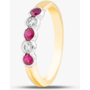 Gold Impression 18ct Yellow Gold Brilliant Cut Ruby & Diamond Five Stone Ring 33680G5 N Gold Impression 18ct Yellow Gold Brilliant Cut Ruby & Diamond Five Stone Ring 33680G5 N