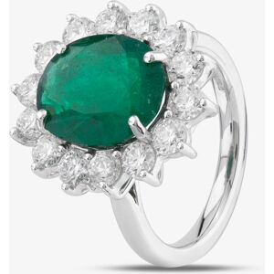 Gold Impression 18ct White Gold 4.22ct Oval Cut Emerald & 1.80ct Brilliant Cut Diamond Halo Ring MQ4764 Gold Impression 18ct White Gold 4.22ct Oval Cut Emerald & 1.80ct Brilliant Cut Diamond Halo Ring MQ4764