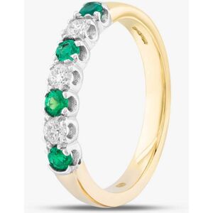 Gold Impression 18ct Yellow Gold 0.27ct Emerald & 0.22ct Brilliant Cut Diamond Half Eternity Ring 41020J Gold Impression 18ct Yellow Gold 0.27ct Emerald & 0.22ct Brilliant Cut Diamond Half Eternity Ring 41020J