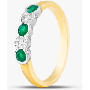 Gold Impression 18ct Yellow Gold Brilliant Cut Emerald & Diamond Five Stone Ring 43680 P Gold Impression 18ct Yellow Gold Brilliant Cut Emerald & Diamond Five Stone Ring 43680 P
