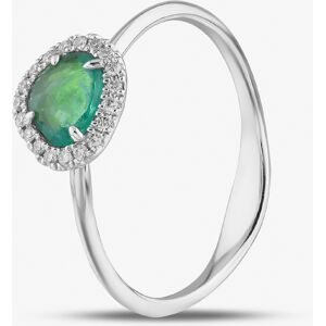 Gold Impression 18ct White Gold 0.37ct Emerald & 0.07ct Brilliant Cut Diamond Halo Ring NTX1956 Gold Impression 18ct White Gold 0.37ct Emerald & 0.07ct Brilliant Cut Diamond Halo Ring NTX1956