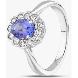 Gold Impression 18ct White Gold Oval Cut Tanzanite & Brilliant Cut Diamond Halo Ring R54010W-TZ M Gold Impression 18ct White Gold Oval Cut Tanzanite & Brilliant Cut Diamond Halo Ring R54010W-TZ M