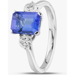 Gold Impression 18ct White Gold 1.77ct Emerald Cut Tanzanite & 0.37ct Brilliant Cut Diamond Three Stone Ring R63929W-TZ M Gold Impression 18ct White Gold 1.77ct Emerald Cut Tanzanite & 0.37ct Brilliant Cut Diamond Three Stone Ring R63929W-TZ M