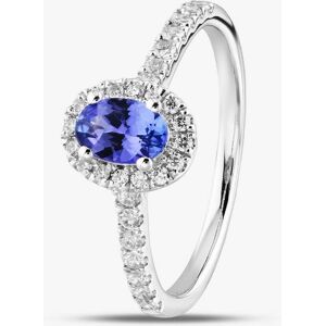 Gold Impression 18ct White Gold Oval Cut Tanzanite & Diamond Shoulder Set Halo Ring R57197W-TZ M Gold Impression 18ct White Gold Oval Cut Tanzanite & Diamond Shoulder Set Halo Ring R57197W-TZ M