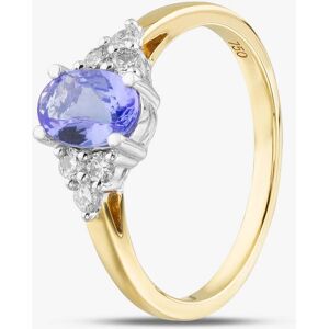 Gold Impression 18ct Yellow Gold Oval Cut Tanzanite & Brilliant Cut Shoulder Set Solitaire Ring R6275Y-TZ N Gold Impression 18ct Yellow Gold Oval Cut Tanzanite & Brilliant Cut Shoulder Set Solitaire Ring R6275Y-TZ N