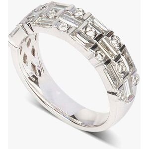 Gold Impression 18ct White Gold 1.34ct Baguette & Brilliant Cut Diamond Three Row Ring LG194/RA M1/2 Gold Impression 18ct White Gold 1.34ct Baguette & Brilliant Cut Diamond Three Row Ring LG194/RA M1/2