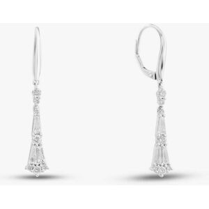 Gold Impression 18ct White Gold 1.26ct Tapered Baguette Cut & Brilliant Cut Diamond Hoop Dropper Earrings LG318/EB-PR Gold Impression 18ct White Gold 1.26ct Tapered Baguette Cut & Brilliant Cut Diamond Hoop Dropper Earrings LG318/EB-PR