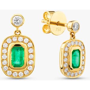 Gold Impression 18ct Yellow Gold Emerald Cut Emerald & Brilliant Cut Diamond Dropper Earrings LG327/EA-PR(EM) Gold Impression 18ct Yellow Gold Emerald Cut Emerald & Brilliant Cut Diamond Dropper Earrings LG327/EA-PR(EM)