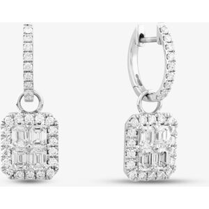 Gold Impression 18ct White Gold Brilliant & Emerald Cut Diamond Hoop Dropper Earrings E27616GW18DD Gold Impression 18ct White Gold Brilliant & Emerald Cut Diamond Hoop Dropper Earrings E27616GW18DD