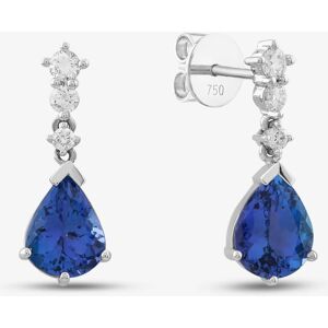 Gold Impression 18ct White Gold 3.40ct Pear Cut Tanzania & 0.37ct Brilliant Cut Diamond Dropper Earrings LG245/EA-PR(TAN) Gold Impression 18ct White Gold 3.40ct Pear Cut Tanzania & 0.37ct Brilliant Cut Diamond Dropper Earrings LG245/EA-PR(TAN)