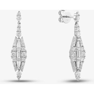 Gold Impression 18ct White Gold 1.75ct Baguette & Brilliant Cut Diamond Dropper Earrings LG257/EA-PR Gold Impression 18ct White Gold 1.75ct Baguette & Brilliant Cut Diamond Dropper Earrings LG257/EA-PR