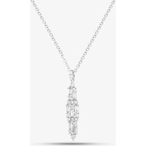 Gold Impression 18ct White Gold 0.60ct Baguette & Brilliant Cut Diamond Dropper Necklace LG260/NA Gold Impression 18ct White Gold 0.60ct Baguette & Brilliant Cut Diamond Dropper Necklace LG260/NA