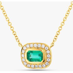 Gold Impression 18ct Yellow Gold Emerald Cut Emerald & Brilliant Cut Diamond Necklace LG327/NA(EM) Gold Impression 18ct Yellow Gold Emerald Cut Emerald & Brilliant Cut Diamond Necklace LG327/NA(EM)