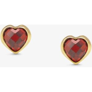Nomination Gold Plated Red Cubic Zirconia Heart Shaped Stud Earrings 027843/005 Nomination Gold Plated Red Cubic Zirconia Heart Shaped Stud Earrings 027843/005