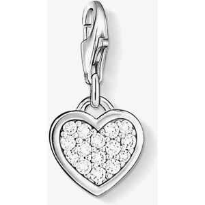 THOMAS SABO Silver Clear Cubic Zirconia Pave Heart Charm 0967-051-14 THOMAS SABO Silver Clear Cubic Zirconia Pave Heart Charm 0967-051-14