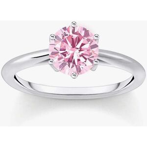 THOMAS SABO Sterling Silver Pink Cubic Zirconia Solitaire Ring TR2474-051-9-52 THOMAS SABO Sterling Silver Pink Cubic Zirconia Solitaire Ring TR2474-051-9-52