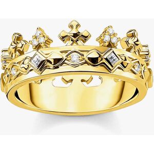 THOMAS SABO Gold Plated Cubic Zirconia Crown Ring TR2302-414-14-52 THOMAS SABO Gold Plated Cubic Zirconia Crown Ring TR2302-414-14-52