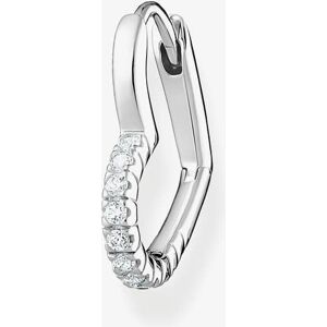 THOMAS SABO Ladies Single Silver Stone Set Heart Hoop Earring CR693-051-14 THOMAS SABO Ladies Single Silver Stone Set Heart Hoop Earring CR693-051-14