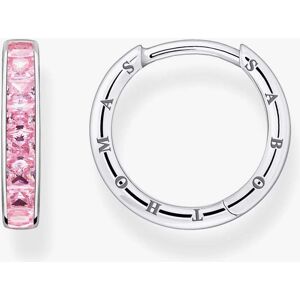 THOMAS SABO Silver & Pink Princess Cut Cubic Zirconia Hoop Earrings CR668-051-9 THOMAS SABO Silver & Pink Princess Cut Cubic Zirconia Hoop Earrings CR668-051-9