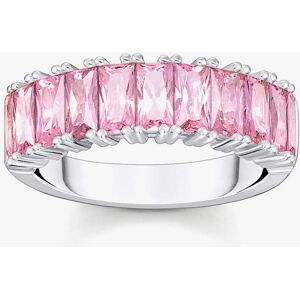 THOMAS SABO Silver & Pink Baguette Cut Cubic Zirconia Ring TR2366-051-9-56 THOMAS SABO Silver & Pink Baguette Cut Cubic Zirconia Ring TR2366-051-9-56