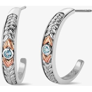 Clogau Silver & 9ct Rose Gold Lilibet Blue Topaz Hoop Earrings 3SQNM0727 Clogau Silver & 9ct Rose Gold Lilibet Blue Topaz Hoop Earrings 3SQNM0727