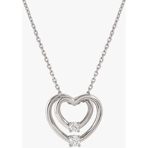 Nomination Cosmic Love White Rhodium Cubic Zirconia Large Double Heart Pendant Necklace 241708/004 Nomination Cosmic Love White Rhodium Cubic Zirconia Large Double Heart Pendant Necklace 241708/004