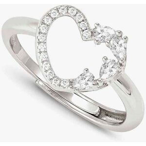 Nomination Shine Me Up Silver Multi Cut Cubic Zirconia Open Heart Ring 241900/003 Nomination Shine Me Up Silver Multi Cut Cubic Zirconia Open Heart Ring 241900/003