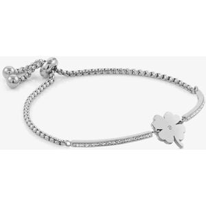 Nomination Milleluci Stainless Steel Four Leaf Clover Toggle Pave Half Bangle 028003/006 Nomination Milleluci Stainless Steel Four Leaf Clover Toggle Pave Half Bangle 028003/006